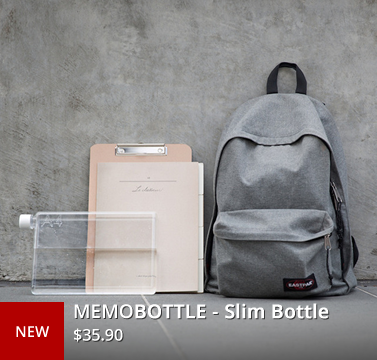 A5 memobottle - slim water bottle