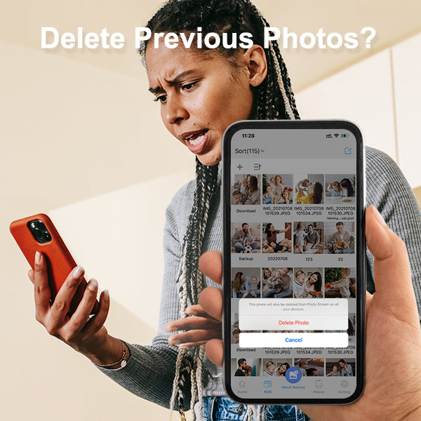 deleting photos for releasing phone space