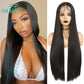 Synthetic Lace Front Wig Long Straight Dark Brown Color With Baby Hair Heat Resistant Fiber Middle Part Lace Wig For Black Women