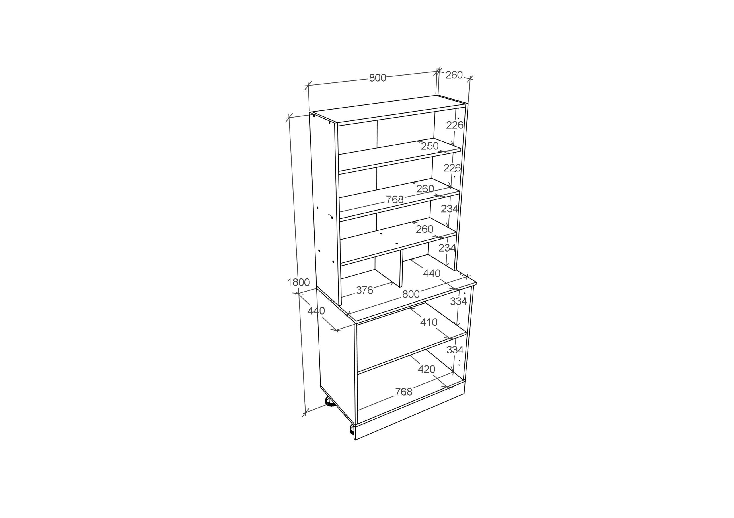 Bufet Opa, Alb, L 80 cm (2)