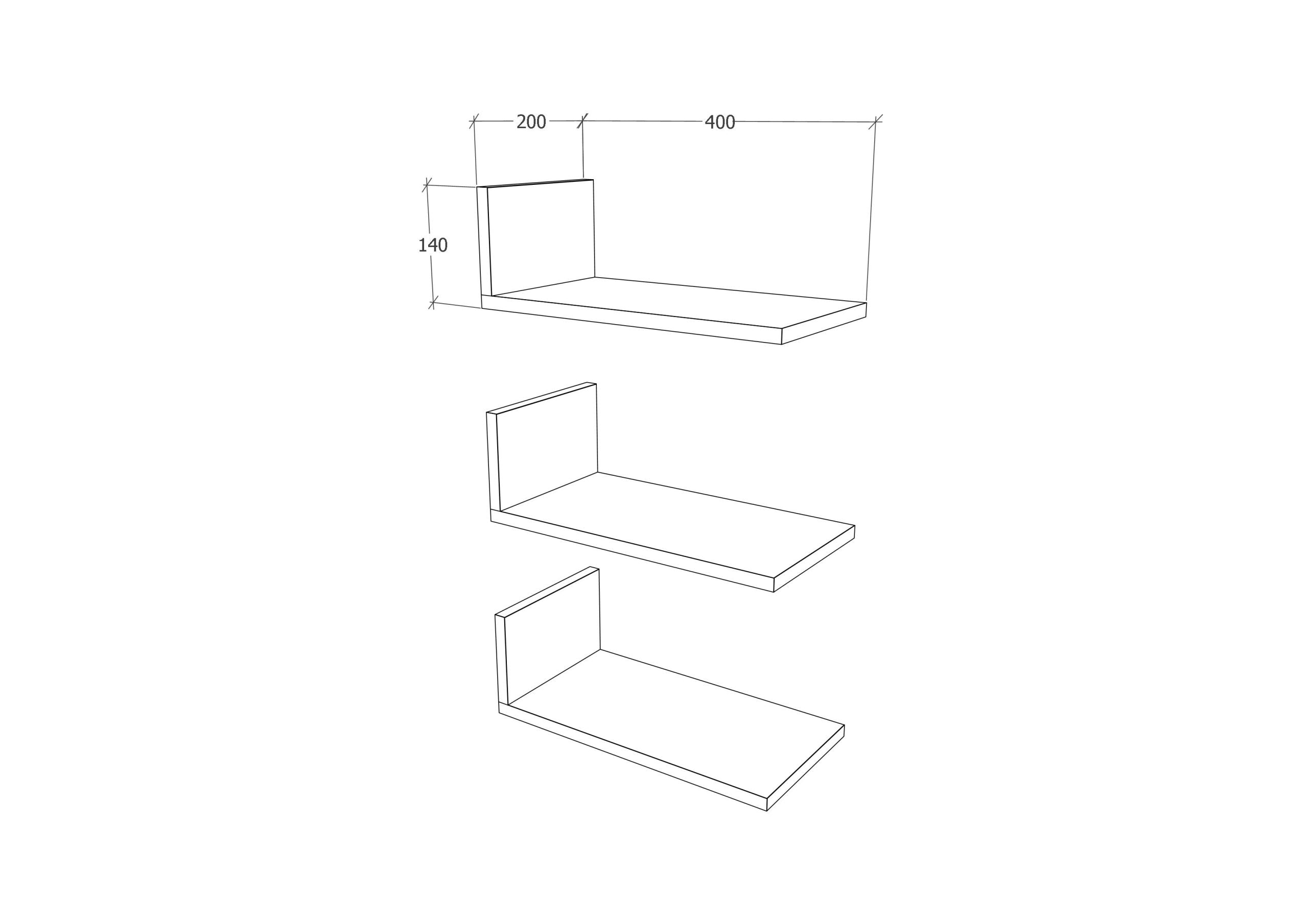 Etajera Shelfie, Alb, 40 x 20 x 14 cm