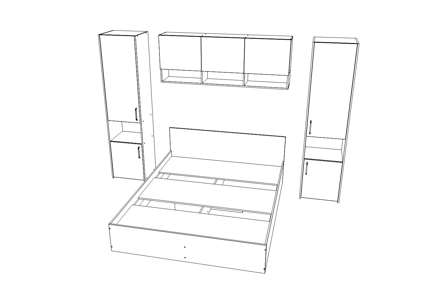 Set dormitor Malmo V11, Pat 200 x 160 cm, Stejar Alb/Antracit