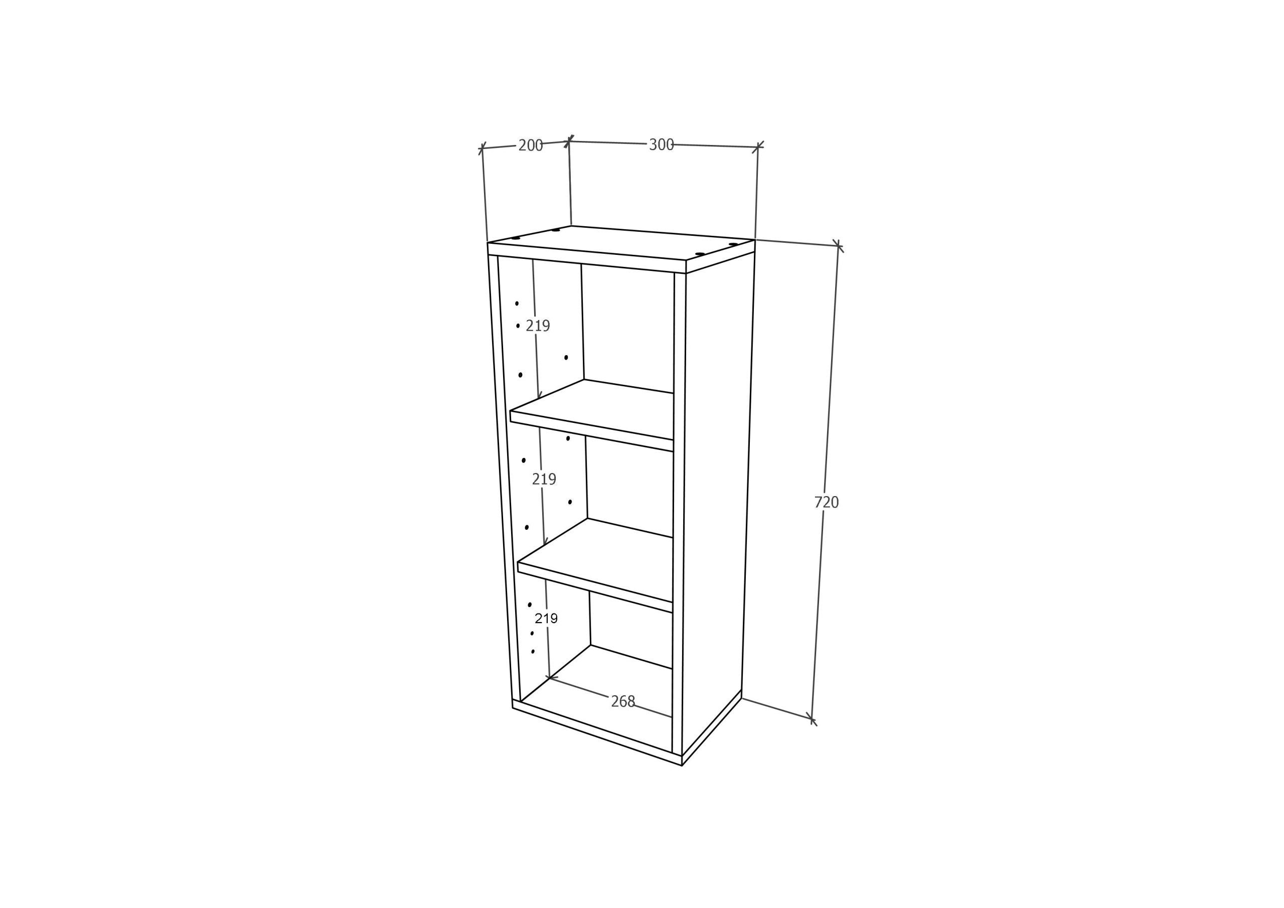 Corp Baie Zaria, Suspendat, 1 Usa, Alb lucios/Alb, MDF, L 30 x l 22 x H 72 cm (2)