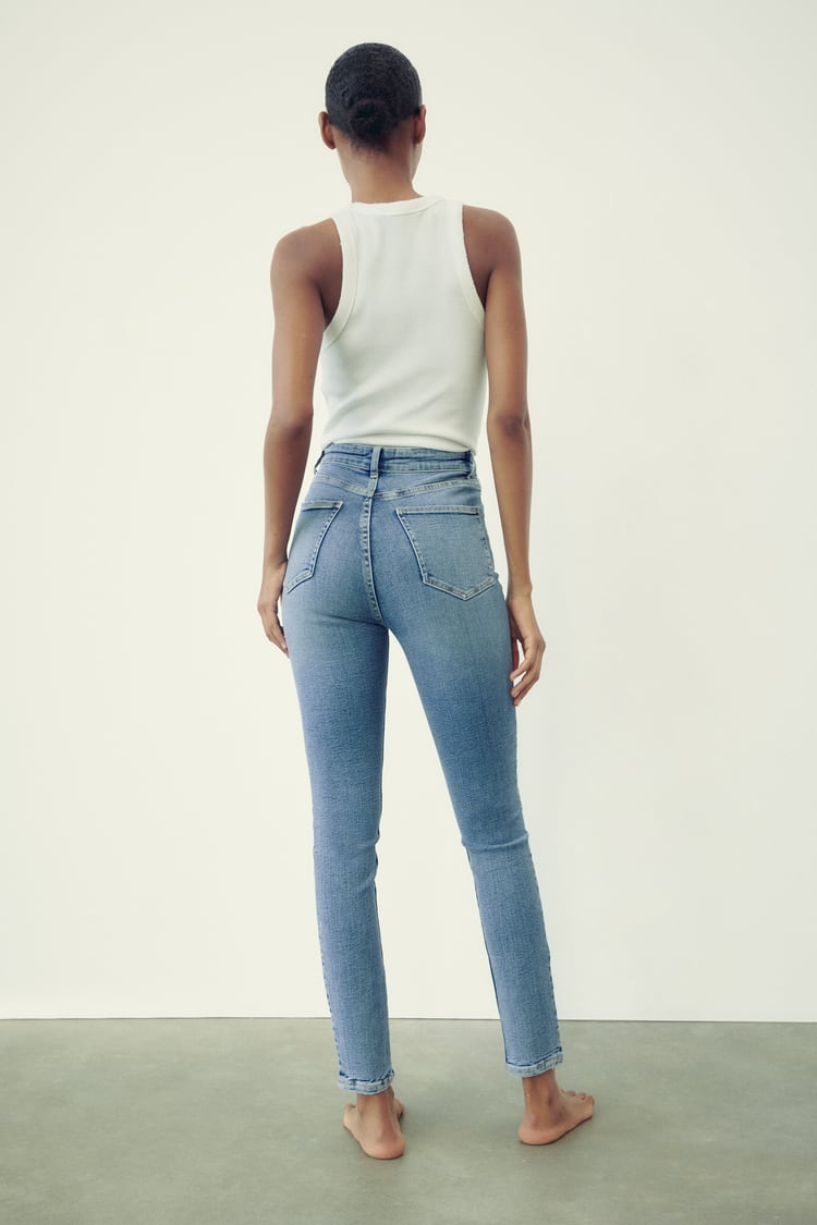 MID BLUE WIDE LEG DENIMS