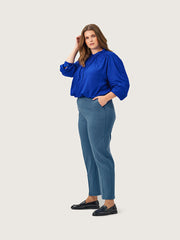 Sonia plus size byxor i gråblå jersey