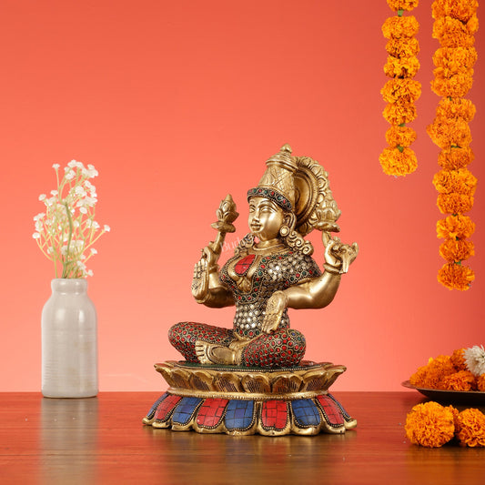 Brass Big Superfine Lakshmi Statue-11 -  - Brass