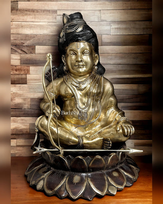 Divine Lord Rama Brass Statue with Stonework - 26 Inch