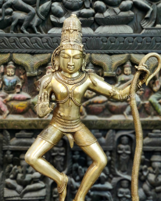 Buy Krishna Dancing on Kiya naag brass idol 18 –