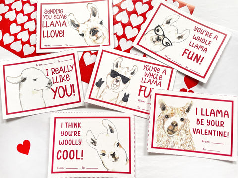 Llama Valentine's Cards