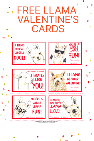 Llama valentine's Cards