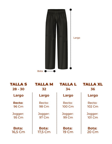 Guía de tallas pantalones lino