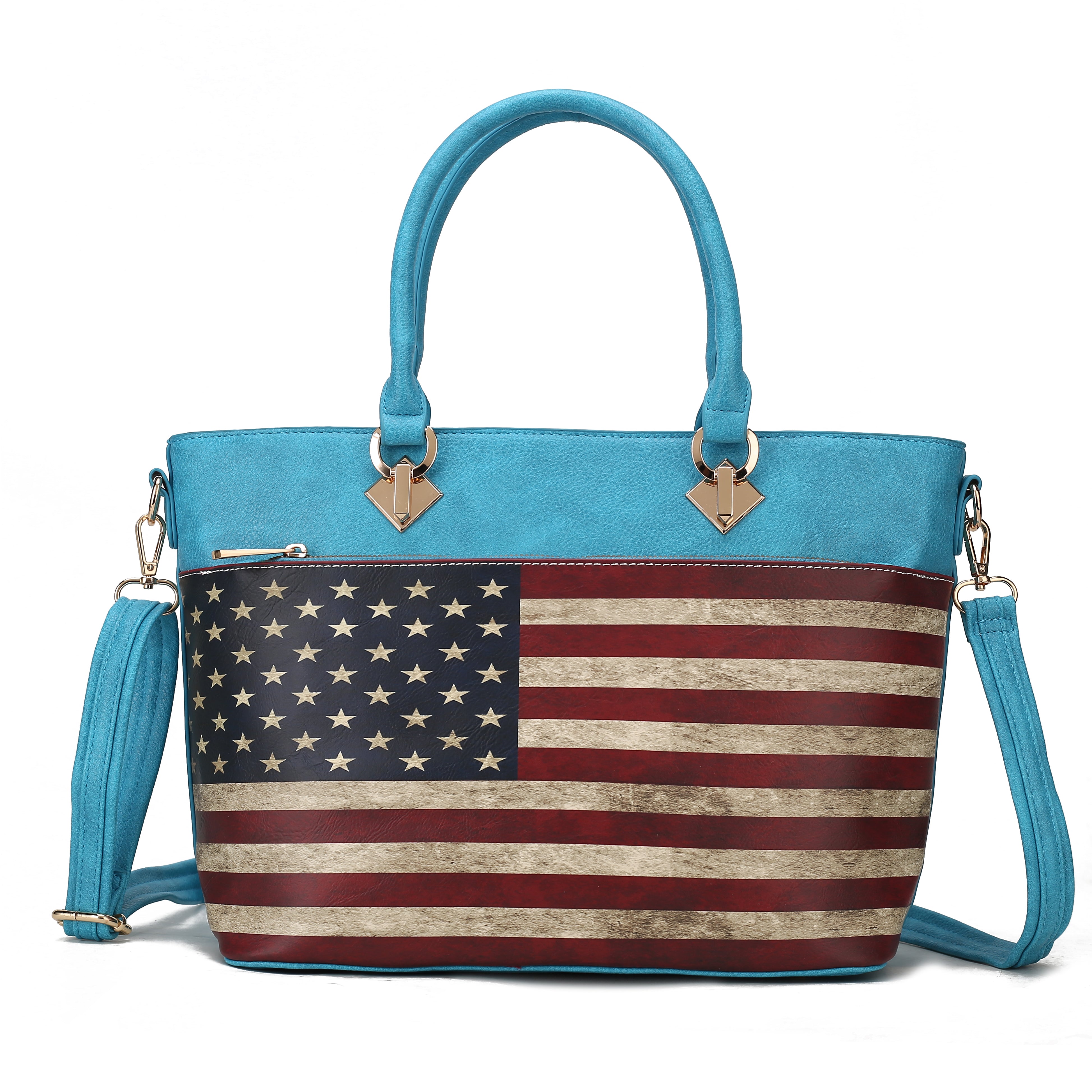 MKF Collection by Mia K. - Lilian Printed Flag Tote Bag image 1