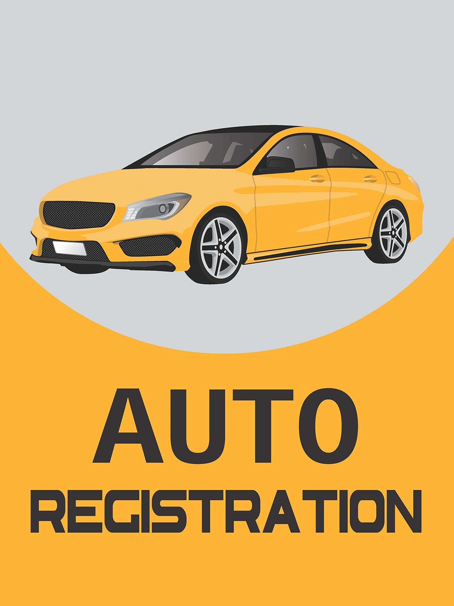 AUTO Registration | Retail Window Display Sign | 18"W x 24"H