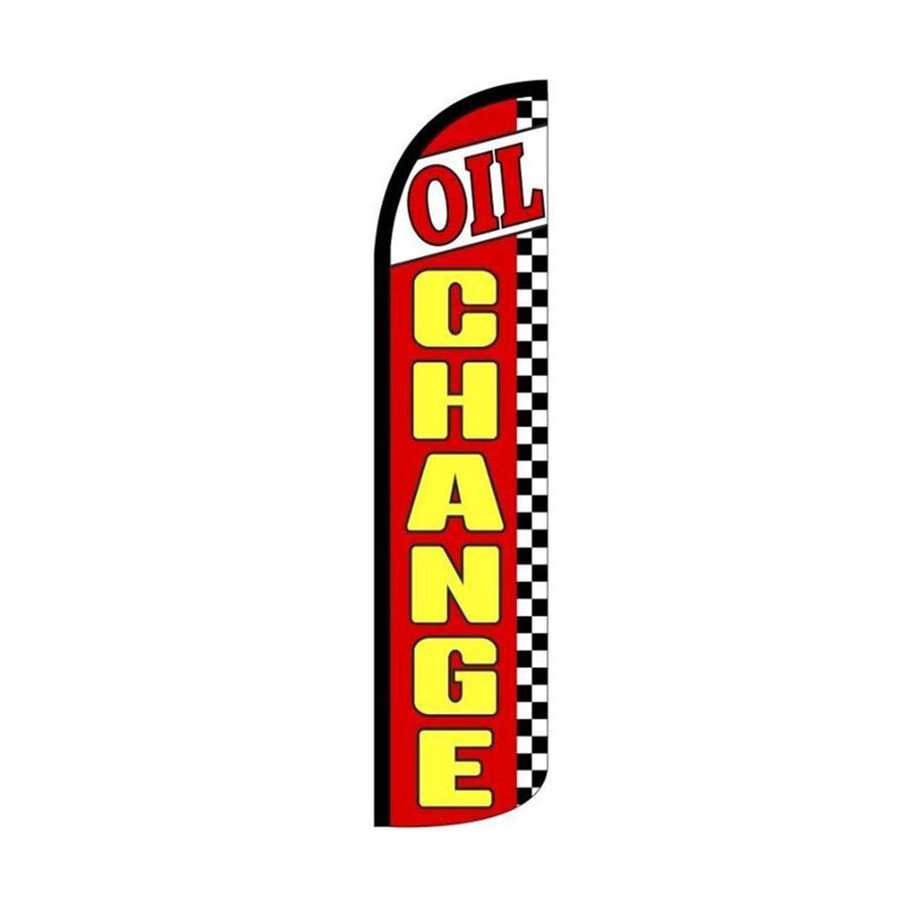 Oil Change Swooper Flutter Feather Flag | 3ft W x 11.5ft Tall