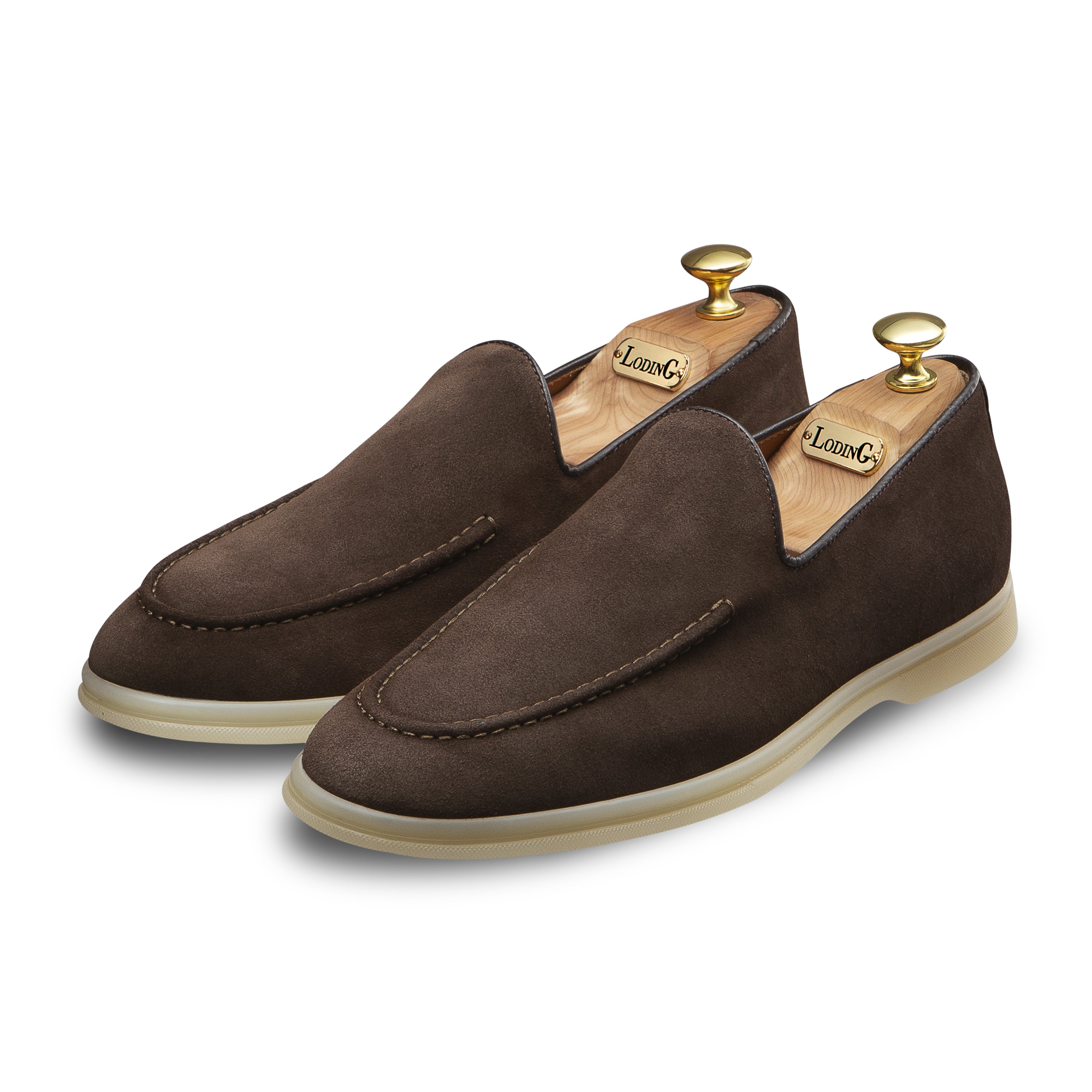 Mocassin d'été veau velours marron semelle gomme Sienne 398 - 40 / Marron