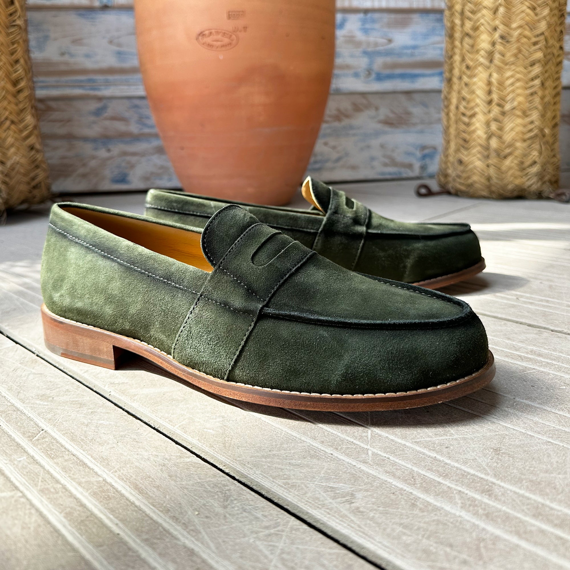 Mocassin veau velours vert Arizona 1006 - 40 / Vert