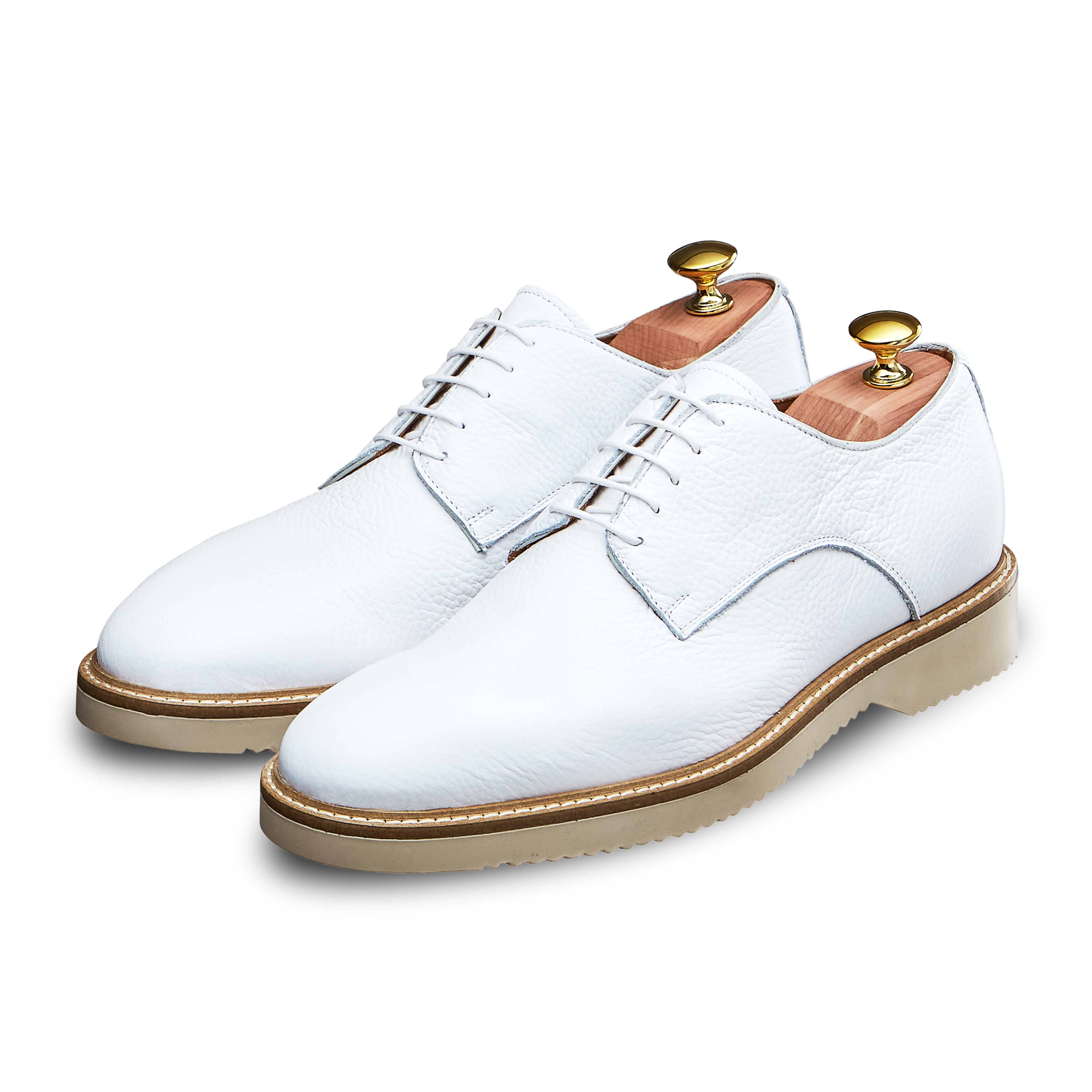 Derby Galdo 394 en cuir grainé blanc - 40 / Blanc