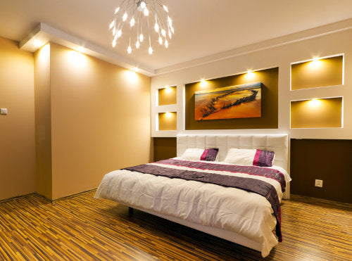 lighting wall and ceiling in bedroom