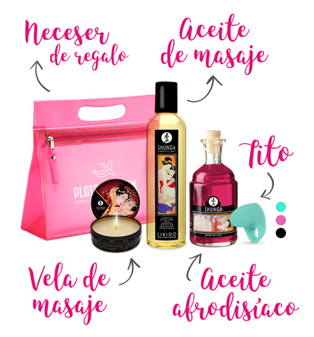 Kit tántrico para masaje con neceser de regalo