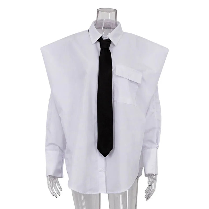Autumn Long Sleeve White Lapel Shirt for Women's Fashion - Image 2