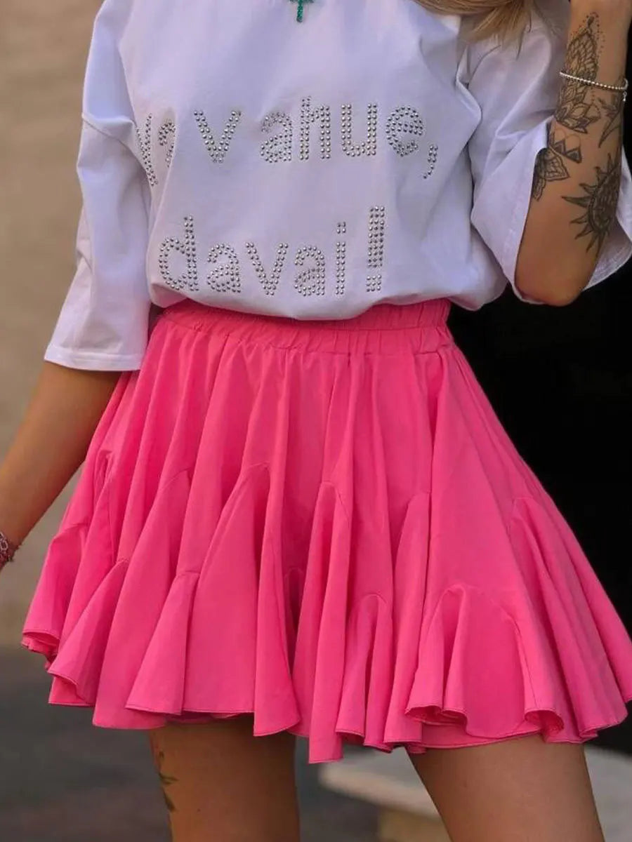 White Ruffles Mini Skirt - High Waist Chic Pleated Fluffy Style - Image 8