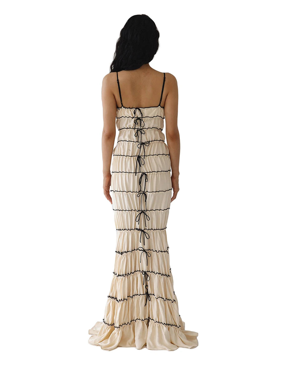Summer Sleeveless Skinny Sling Dress - Ruched Contrast Streetwear Style - Image 4