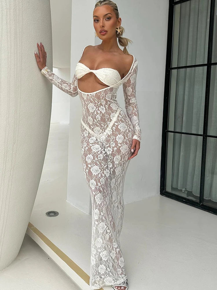 Black Lace Two Piece Set for Summer Parties