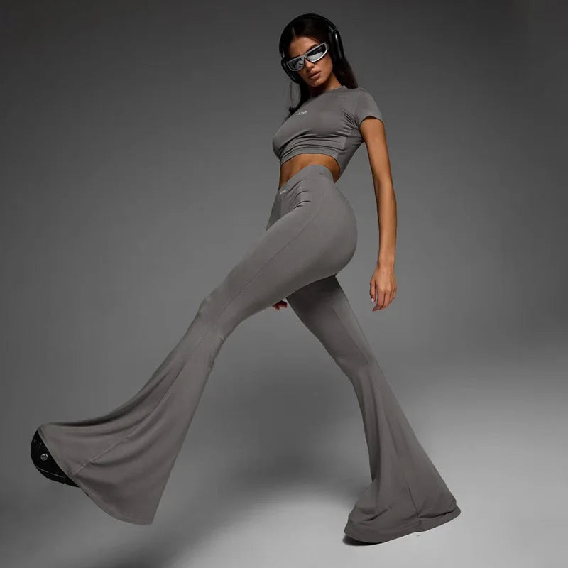Sports Casual Women Two-piece Sets, Spring Pullover Solid Color - Image 7