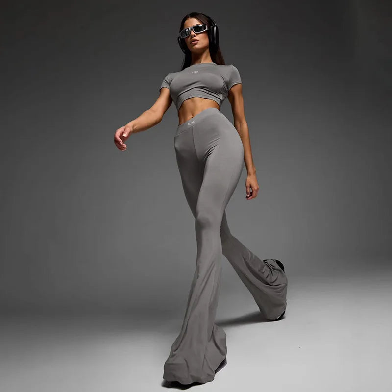 Sports Casual Women Two-piece Sets, Spring Pullover Solid Color - Image 5