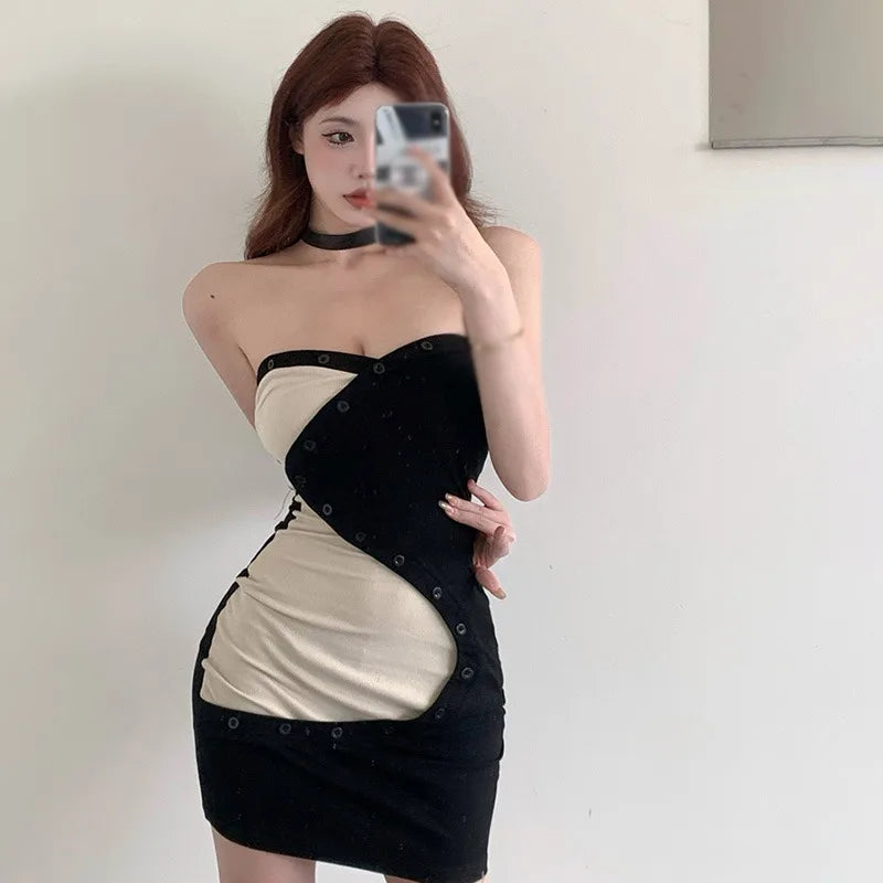 Stylish Off Shoulder V Neck Mini Dress for Women - Image 5