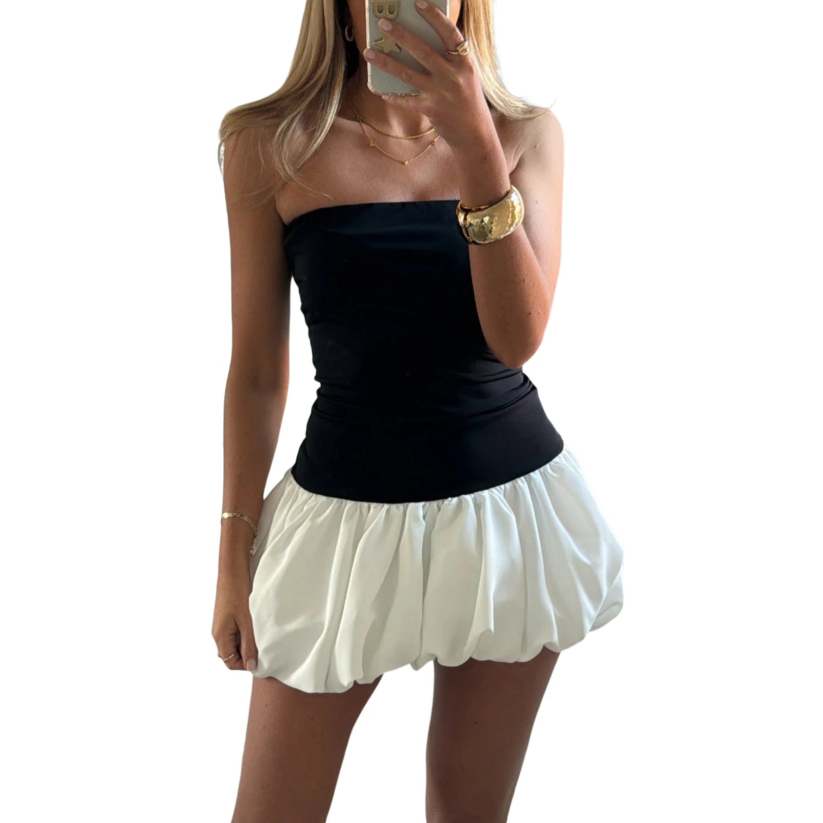 Strapless Mini Party Dress: Summer Solid Color for Women - Image 7