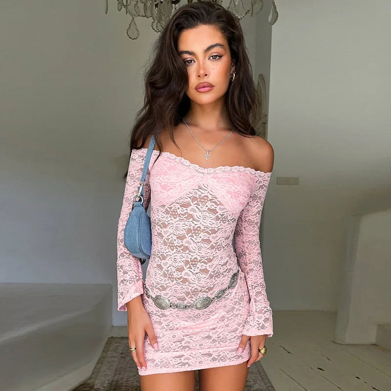 Women's One Shoulder See-through Dress for Summer Parties and Clubs