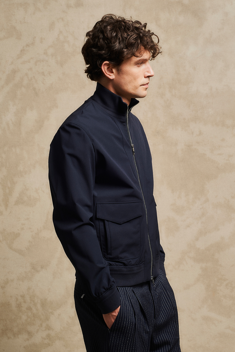 Men's blue Bomber jacket made made from hi-tech fabric – Montecore