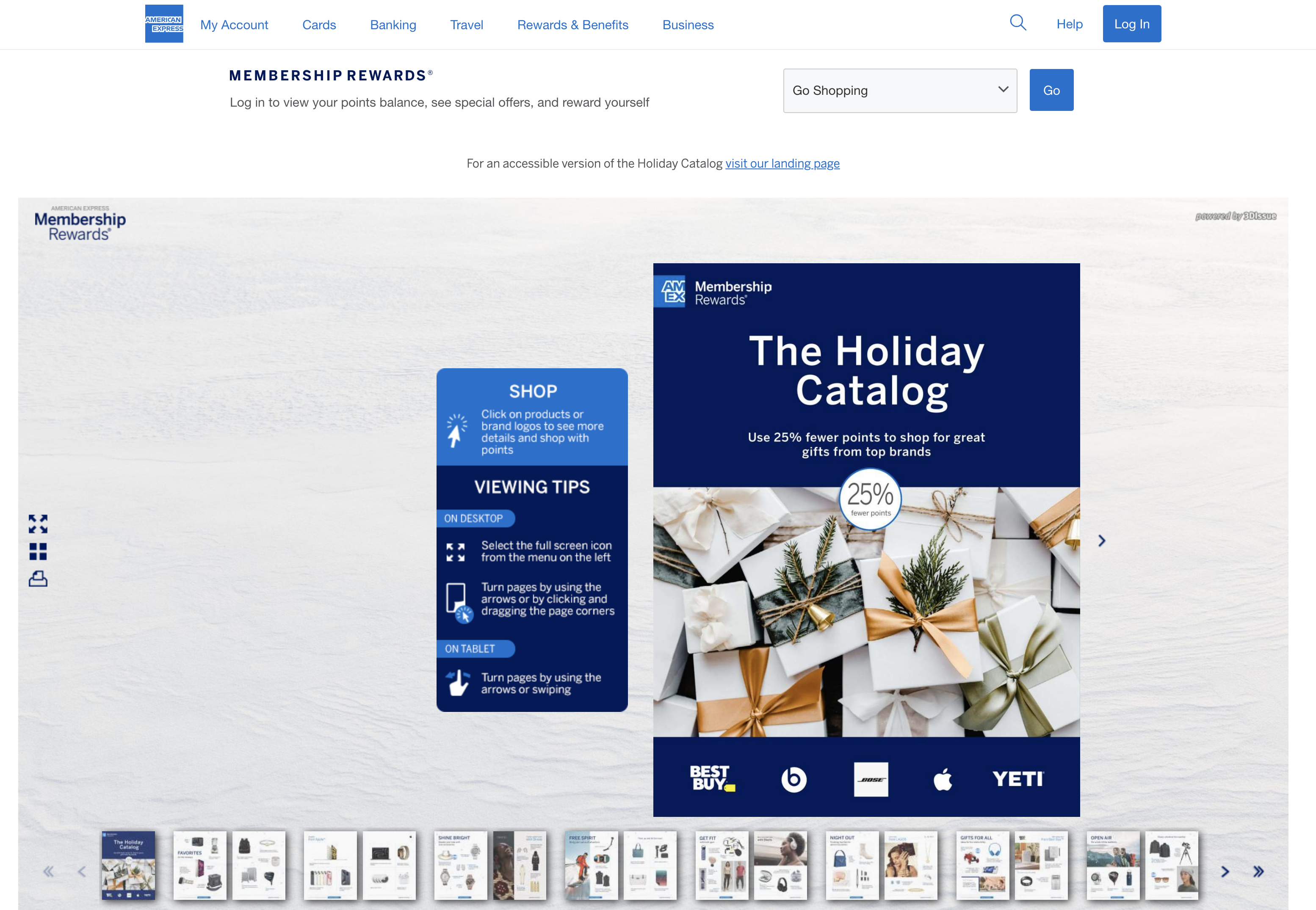 Holiday Catalog 2023 landing page