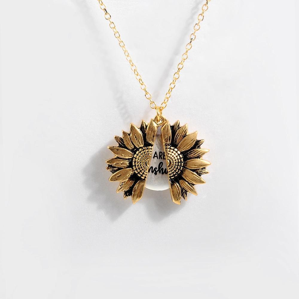 Sunflower Locket Necklace