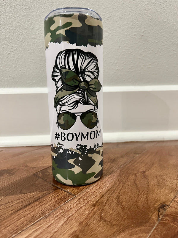 Mom Fuel - Boy Mom Cup Boy Mom Gift Skinny Tumbler - Reallgraphics