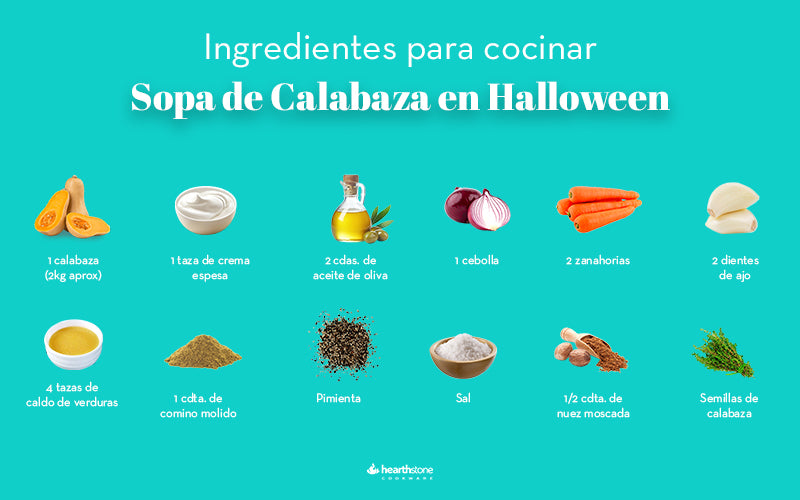 ingredientes sopa de calabaza en halloween