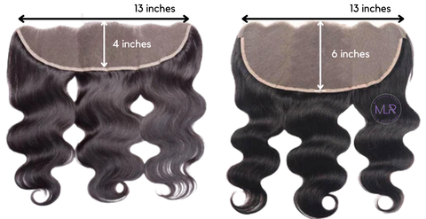 lace frontal compared 13x4 & 13x6