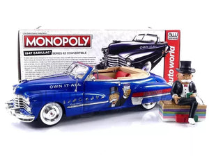 AUTO WORLD 1/18 - CADILLAC CONVERTIBLE - 1947 - MR MONOPOLY AWSS136 - Hill City Collectibles