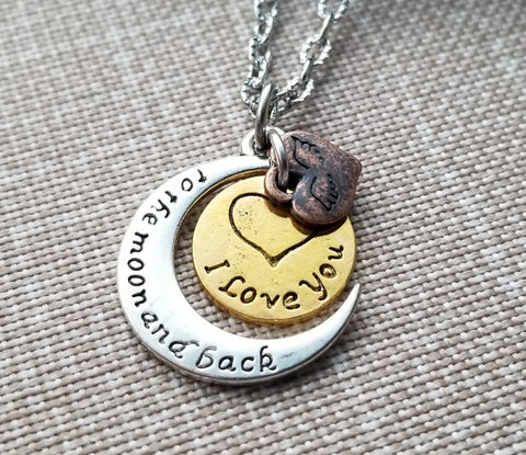 Handmade I Love You To The Moon And Back Necklace Valentines Anniversa ...