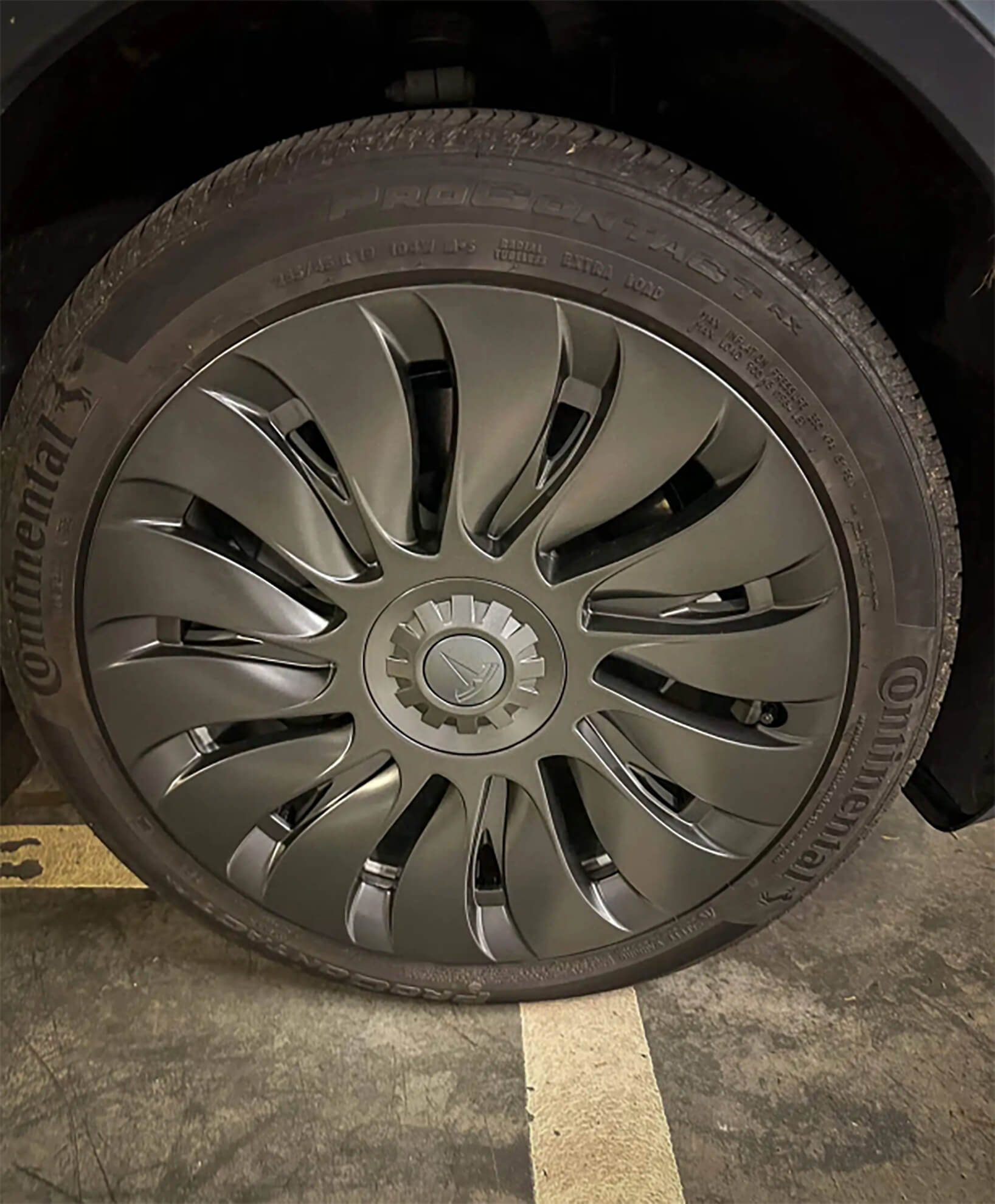 The addition of Uberturbine Wheel Covers to your Tesla