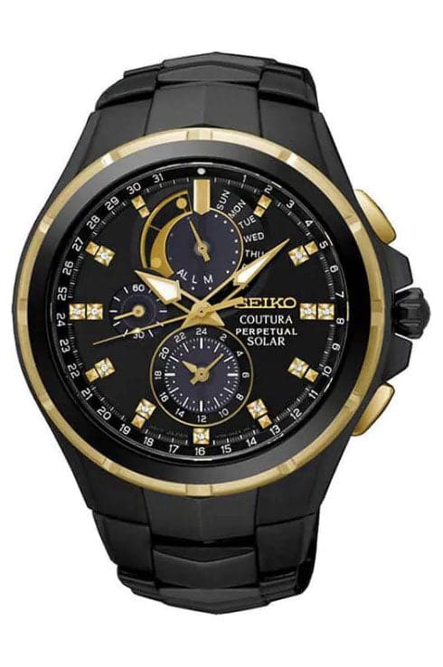 Seiko Coutura Solar Black Dial SSC573P1 Men's Watch - Kamal Watch Company