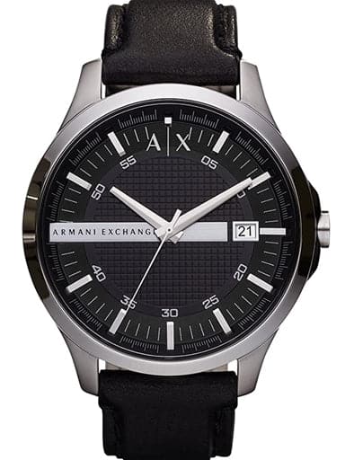 Armani Exchange Whitman Black Dial Black Leather Men's Watch - Kamal Watch  Company