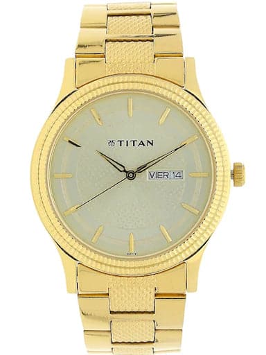 Buy Titan Men Gold Toned Dial Watch NF1578YM05 - Watches for Men