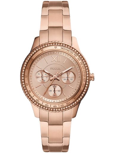 Fossil Stella Automatic Rose Gold-Tone Stainless Steel Watch Me3211