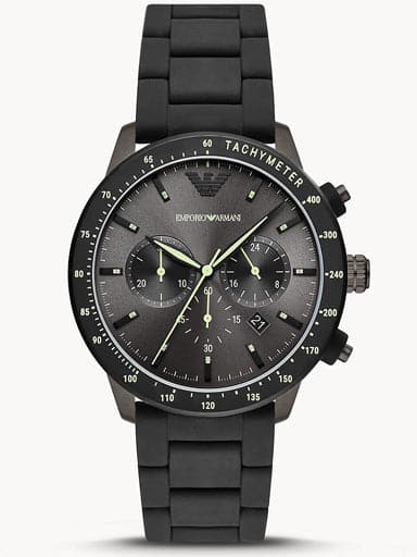 Emporio Armani Chronograph Black Silicone Watch AR11410 - Kamal Watch  Company