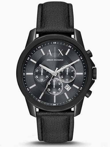 Armani Exchange Chronograph Black Leather Watch AX1724I - Kamal Watch  Company