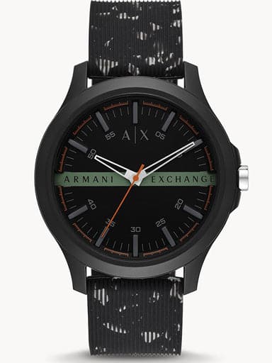 Armani Exchange Three-Hand Black Silicone Watch AX2428I - Kamal Watch  Company