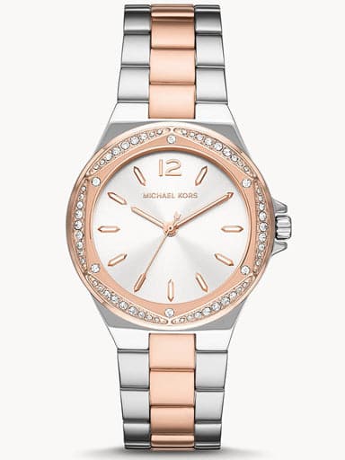 Michael Kors Lennox Three-Hand Rose Gold-Tone Stainless Steel Watch Mk