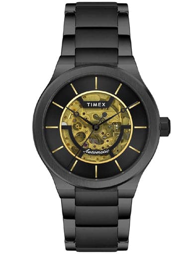 TIMEX MEN'S BLACK DIAL FULL SKELETON AUTOMATIC WATCH TWEG20900 - Kamal Watch  Company